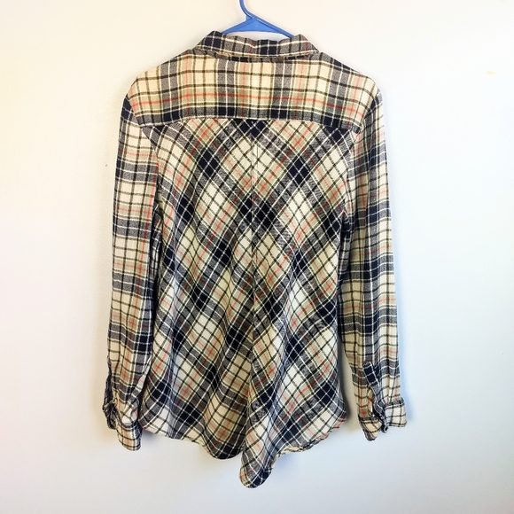 5/$30 EUC Cato Women's Tan/Red-Black Striped Non-Stretch Plaid Shirt Size XL - Picture 2 of 5